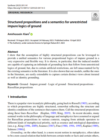 Structured propositions paper first page